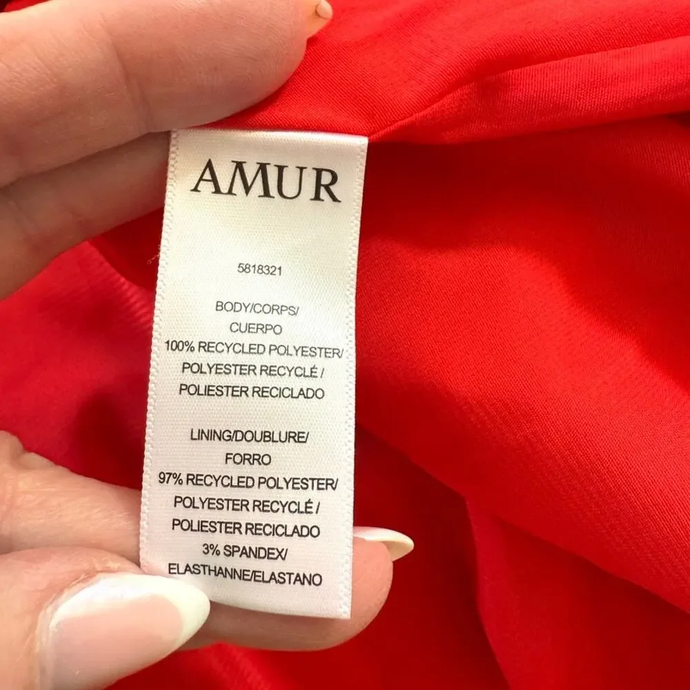 AMUR Strapless Maxi Dress Red Kaleidoscope Paisley NWT Sustainable Size 10 - Picture 9 of 10